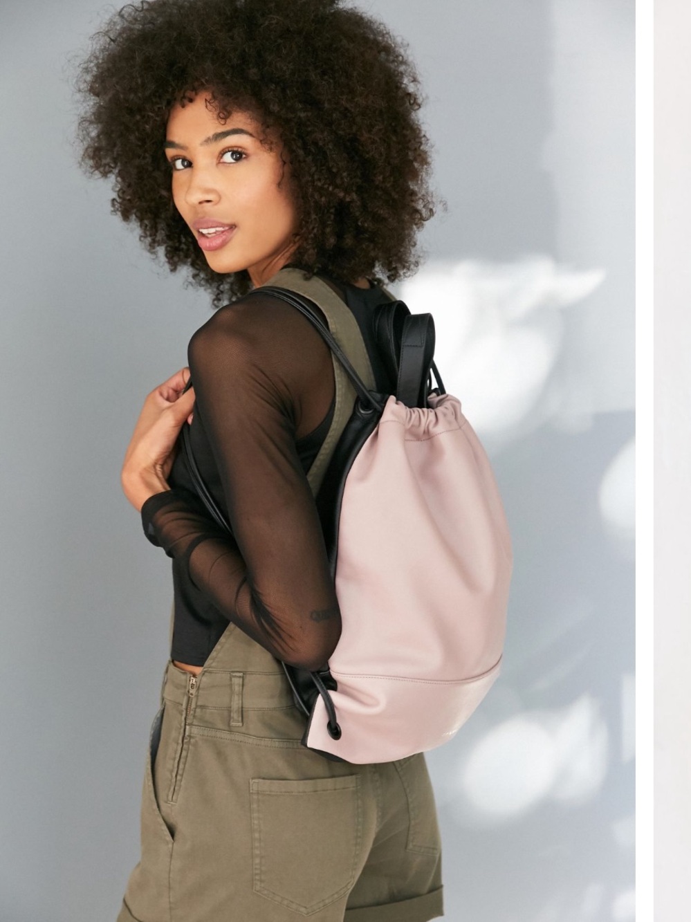 STATE Bags Lee Drawstring Backpack  blush pink / black leather - Picture 13 of 13